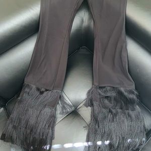 Zara fringe flared fitted pants